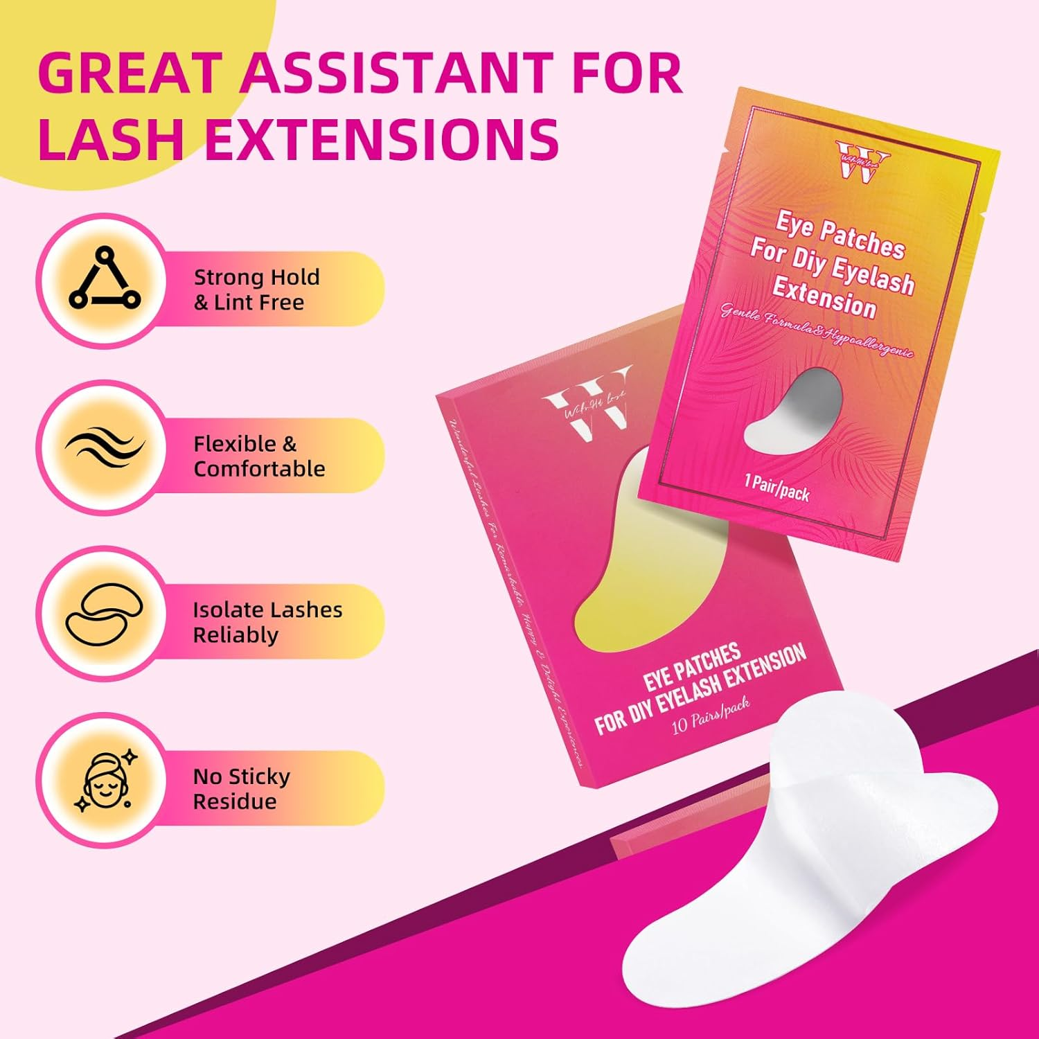 10 Pairs Eye Pads,Eye Pads Lash Extensions,Gel Eye Patches Lash Pads,Under Eye Pads for Lash Extensions & Eye Beauty Tools,Gel Pads Lash Extensions Suitable for Women and Men image number 4