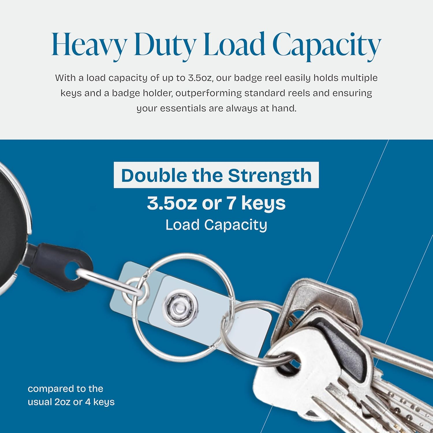 2 Pack ID Badge Holder with Clip Badge Reels Retractable Heavy Duty Clear Id Card Vertical Lanyard Holder with Carabiner Badge Reel with 24 Inches Pull Cord image number 6