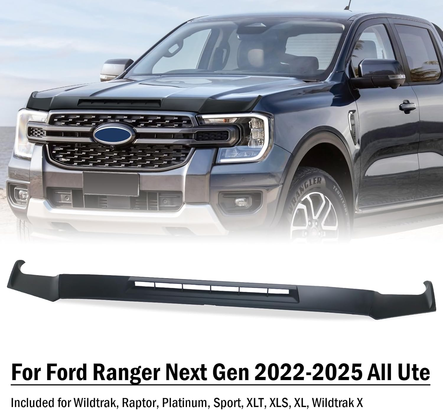 Bonnet Protector for Ford Ranger Next Gen 2022 2023 2024 2025 Accessories, Car Front Bonnet Guard Cover Trim Exterior Ute Accessories Matte Black image number 4