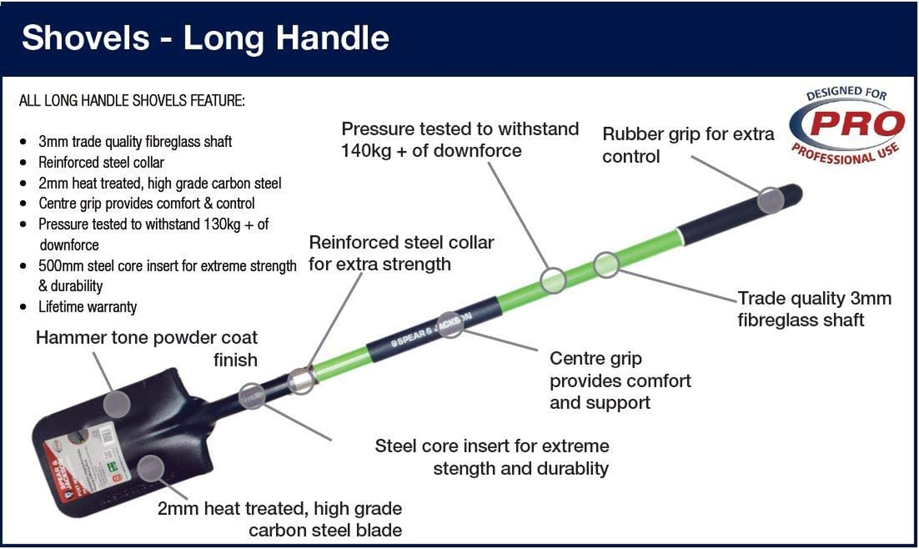 Spear & Jackson Trade Fibreglass round Mouth Shovel