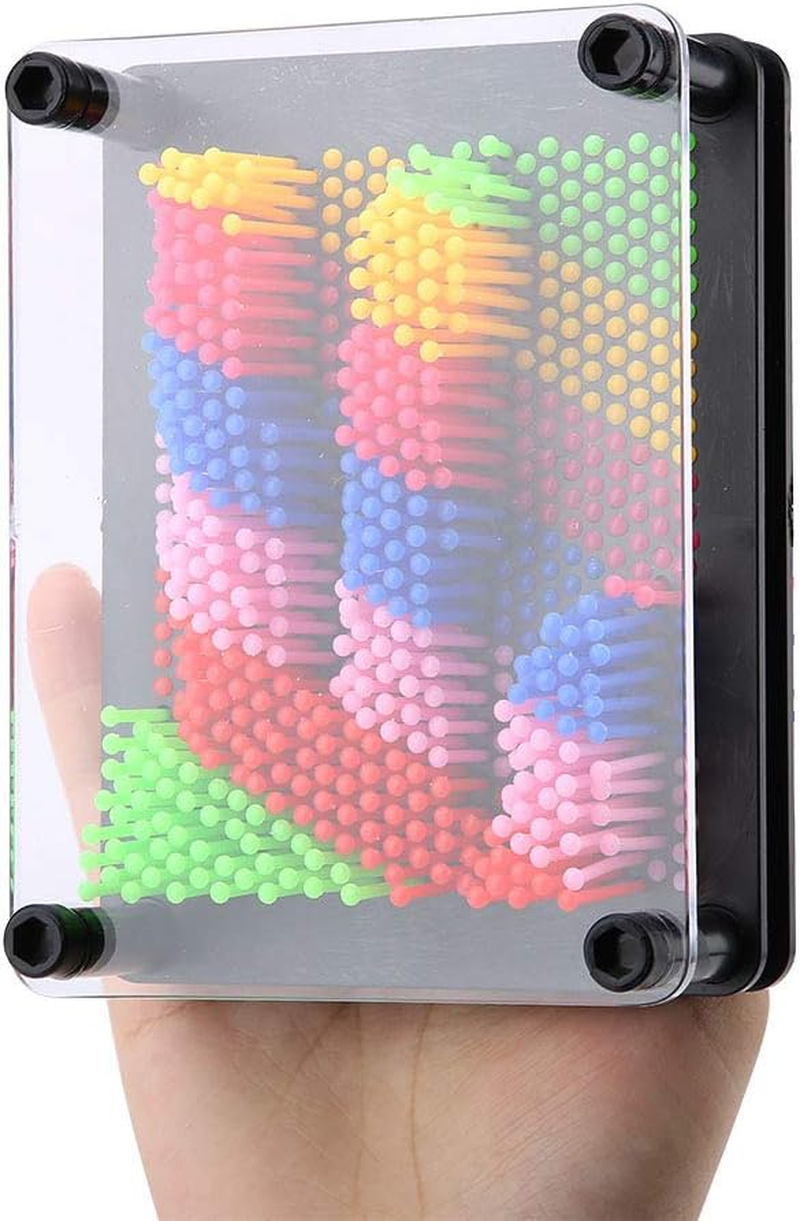 Pin Art Board, Silver Classic 3D Pin Art Desk Toy for Creative Visuals, Stress Relief Game for Home and Office (Black Background Trumpet) image number 4