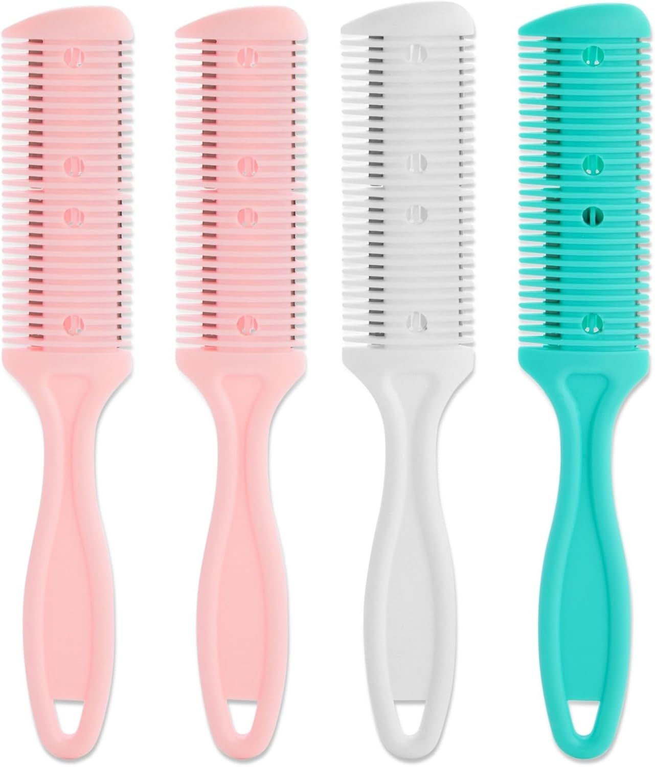 Glamlily 4 Pack Hair Thinning Comb Set, Razor Combs for Women (Assorted Colors, 7.1X1.2 Inches) - Split Ends Hair Trimmer image number 3