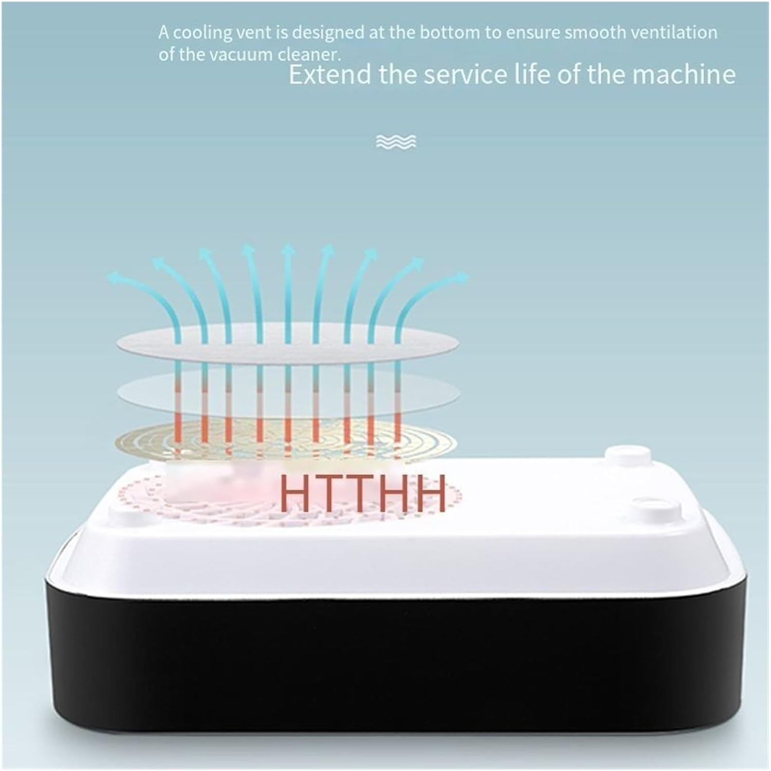 Nail Dust Collector, 150W High Power Charge Nail Vacuum Cleaner Charge Desktop Nail Vacuum Cleaner Manicure Dust Collector Exhaust Fan with Filters(Blue) image number 6