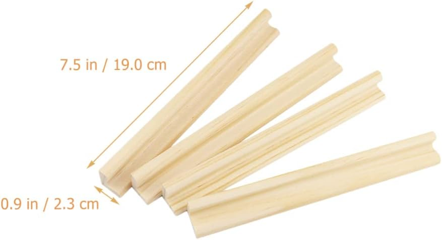 Alipis Mahjong Tile Holder Domino Racks Wooden Domino Trays Domino Holders Organizer Letter Display Bases Domino Tiles Holders for for Mexican Train, 4Pcs Dominos Holder Tray Train Rack image number 6