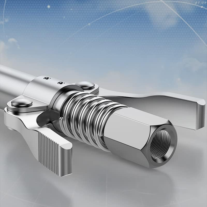 AIMALL Grease Gun Coupler, Heavy-Duty Quick Lock Double Handle Leak-Free Grease Coupler Tool, 10000 PSI Quick Lock & Release Grease Coupler with Spring Flex Hose image number 3