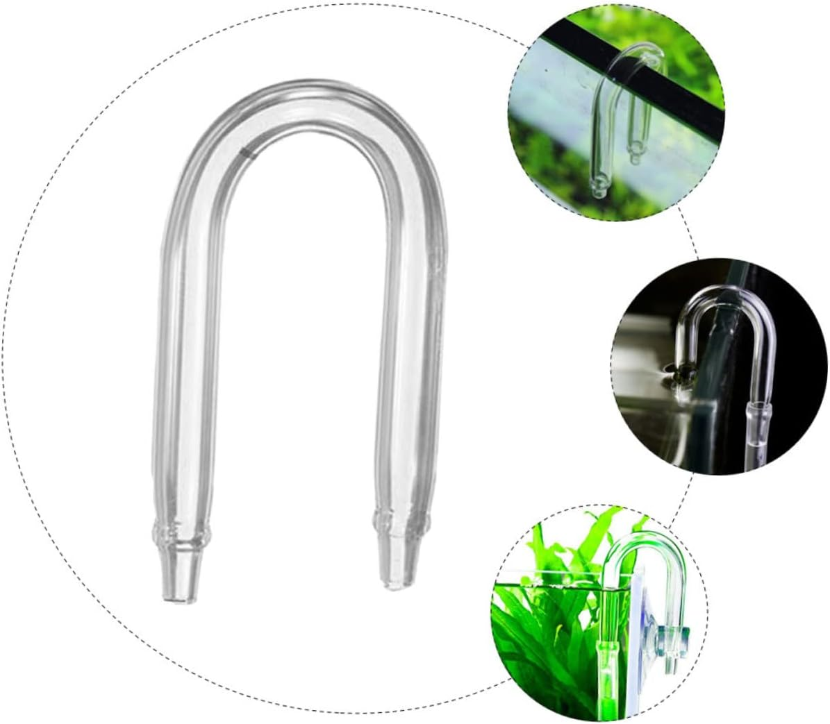 Ipetboom 4Pcs Fish -Shaped Tube Fish Tank Diffuser Aquarium Plants Diffuser Check Glass Tube Glass Fish Tank Aquarium Tank Diffuser Aquarium Accessories Aquatic Plants image number 3