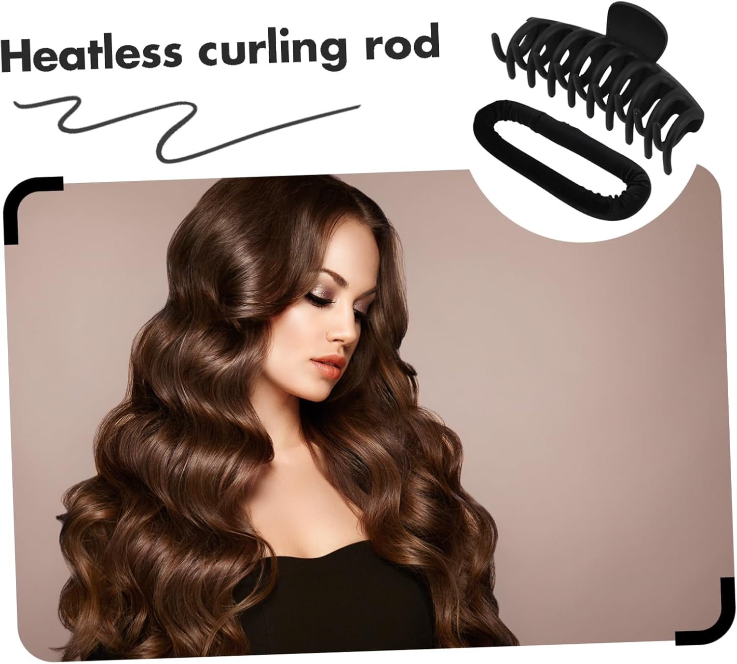Heatless Curling Iron Long Hair Curler No Heat Lazy Hair Rollers Foam Roller Claw Clip for Overnight Curls image number 5