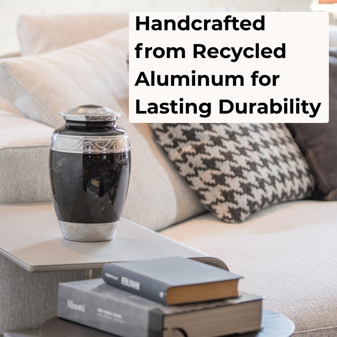 GR8 Great Keepsakes Black Marble Urn with 4 Small Urns for Cremation Ashes Keepsake - Urns for Adult Male, Urns for Human Ashes Adult Female, Decorative Urns, Urn, Cremation Urn Human Ashes, Urns image number 5