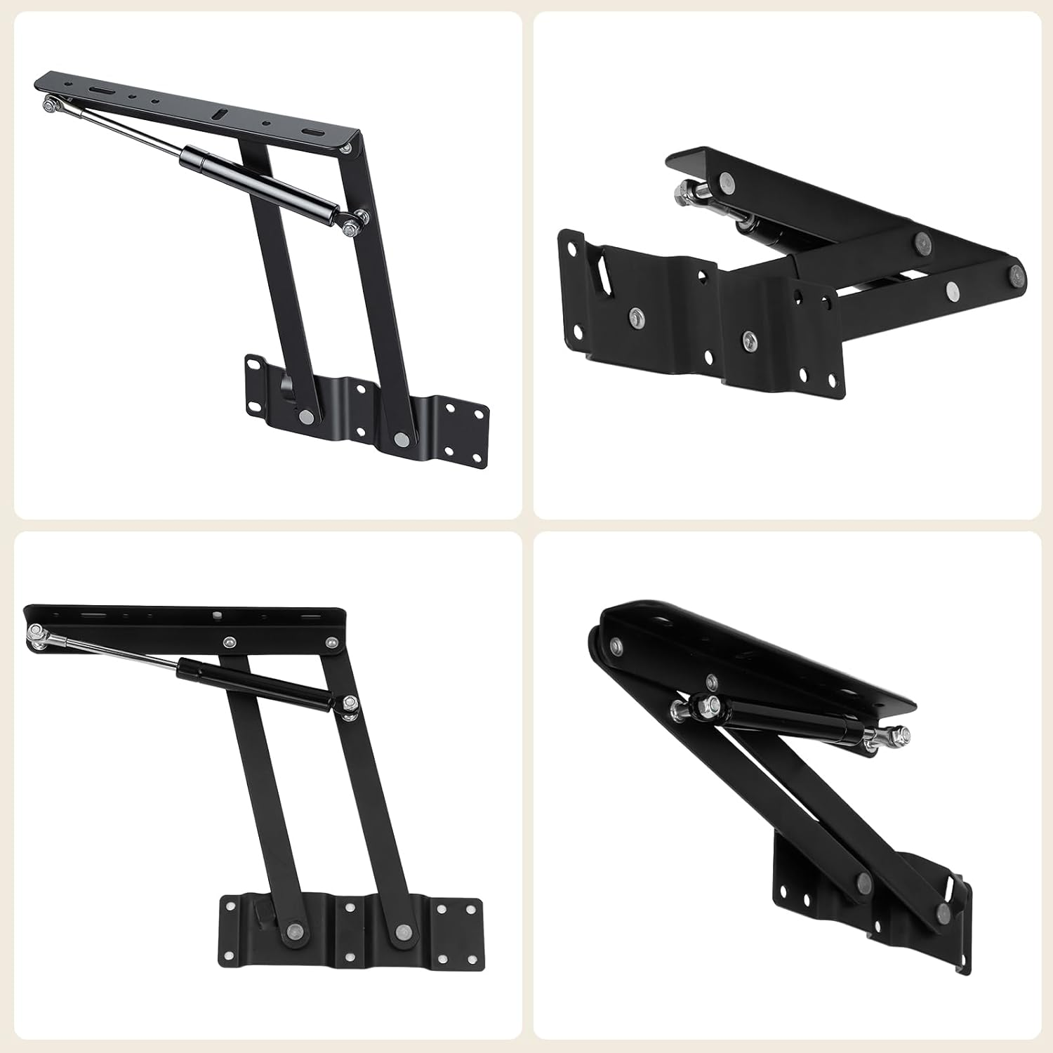 AIWFL 2Pcs Folding Lift up Top Table Hinges Coffee Table Lifting Frame Gas Hydraulic Hinge Hardware Mechanism Spring Hinge for Desk Cabinet Coffee Table image number 3