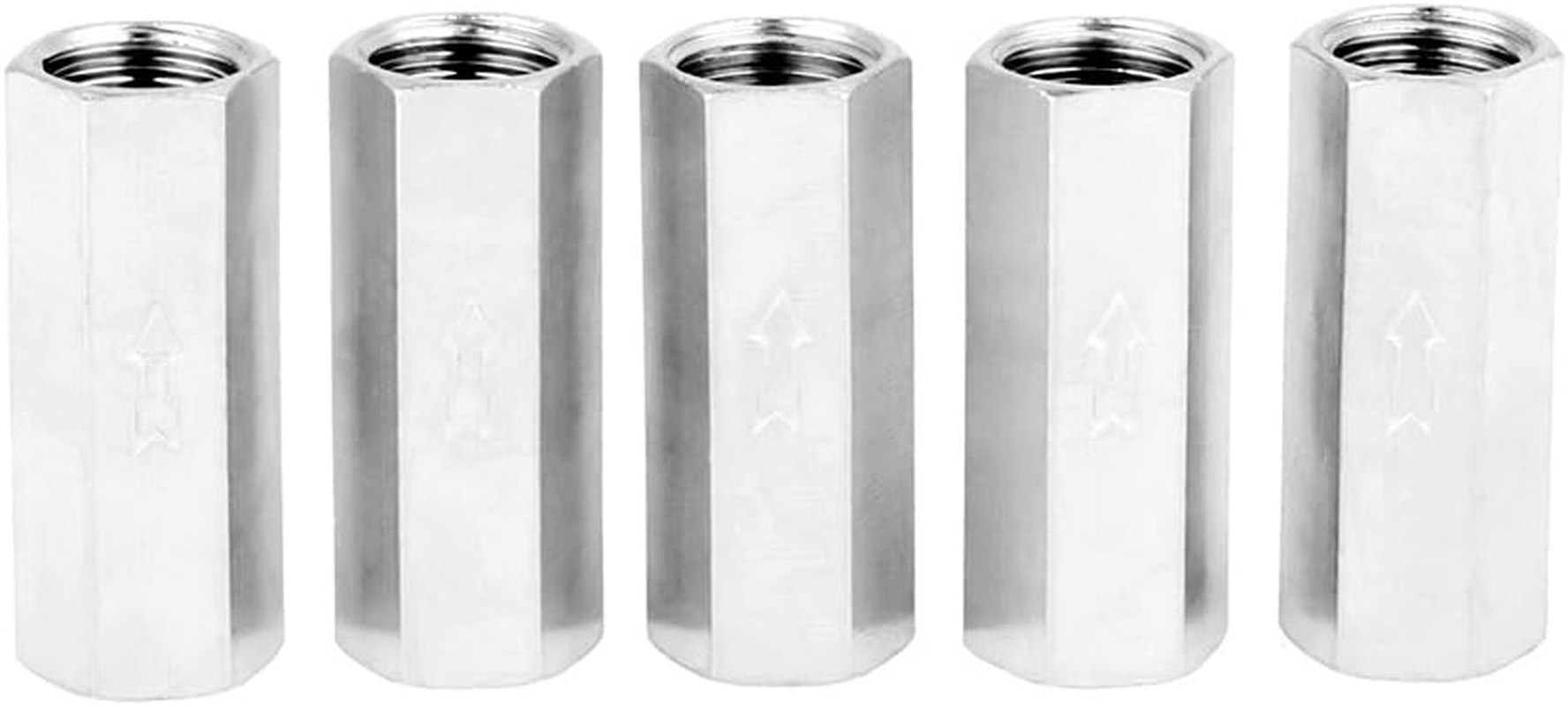 5Pcs 1/4'' Female Threaded Hex Full Port One Way Air Check Valve Non-Return Valve image number 1