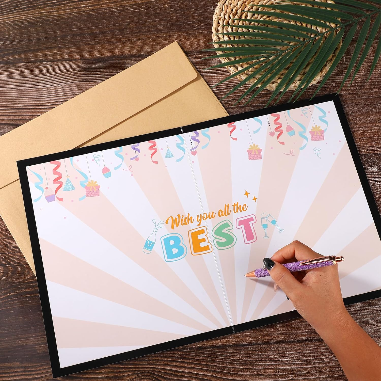 Large Farewell Greeting Card, 17.32X11.02 Inch Funny Coworker Leaving Card with Envelope Good Bye Good Luck Card Retirement Farewell Gift Cards for Men Women (Black) image number 2