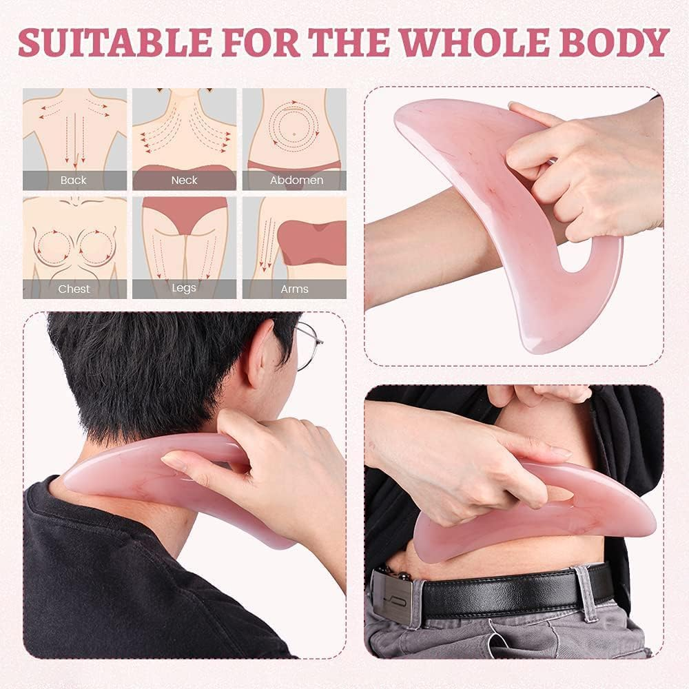 Resin Guasha Board with Handle - Wider Muscle Scraping Massage Tool for Lymphatic Drainage, Body Shaping, and Gua Sha Therapy image number 3