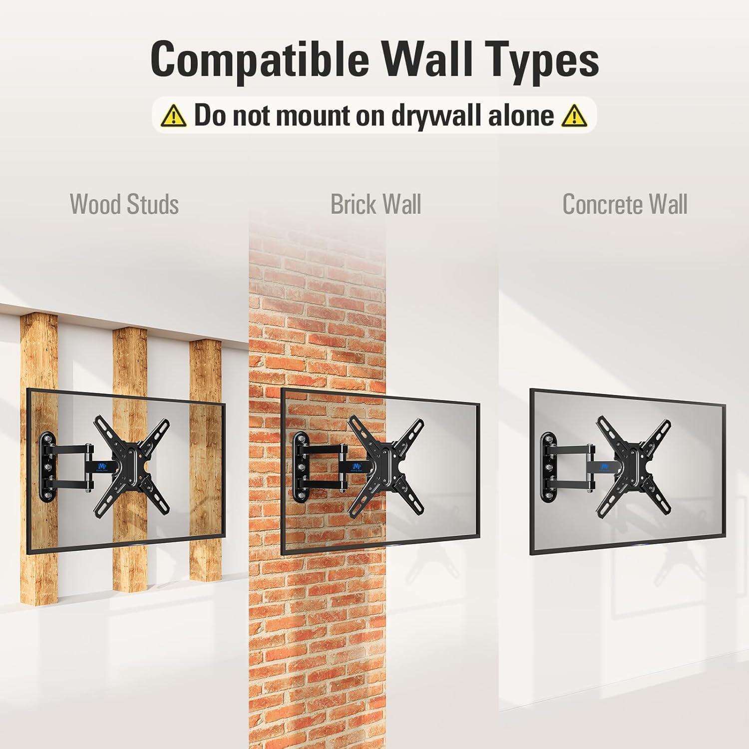Mounting Dream Full Motion TV Mount with Swivel and Tilt, TV Wall Mount Fits Most 13-42&rdquo; Tvs and Monitor up to 50 LBS and VESA 200X200Mm, Articulating Arm TV Brackets for Single Stud MD2465-04