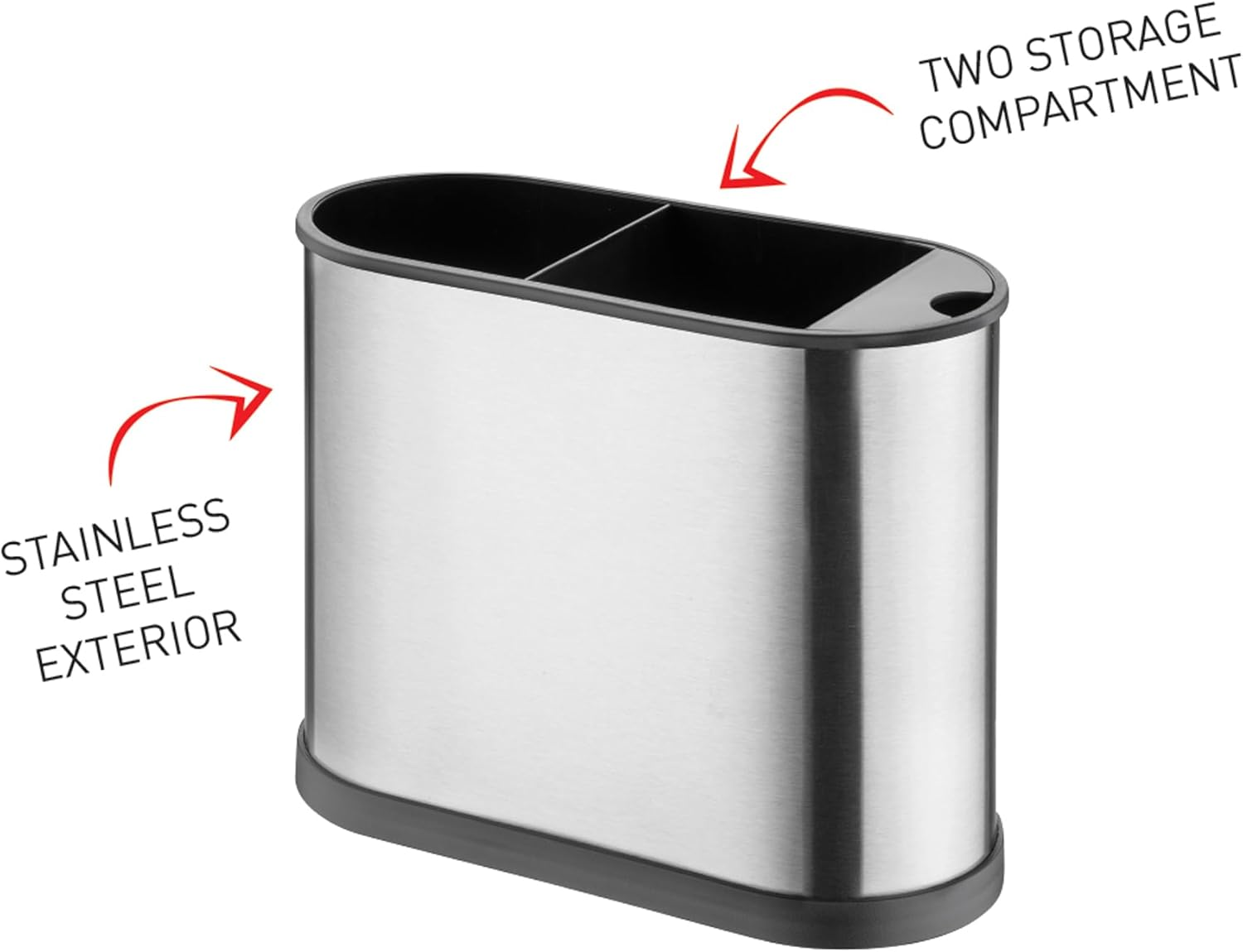 Avanti 16427 Stainless Steel Slimline Utensil Holder,Silver/Black image number 5