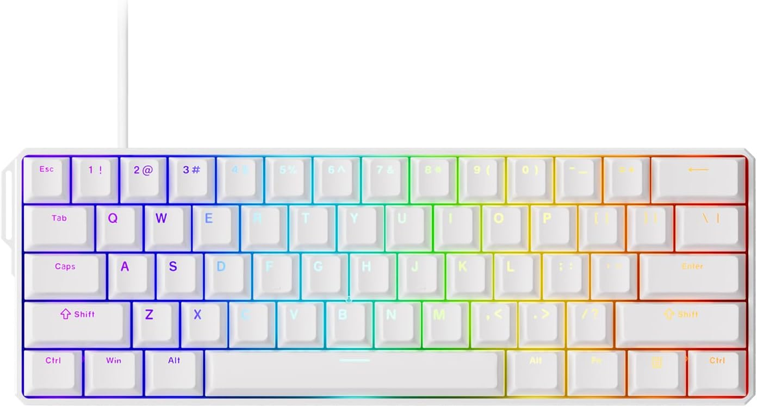 MONSGEEK FUN60 Ultra Rapid Trigger Gaming Keyboard 8K Magnetic Switch TMR Aluminum Wired Keyboard 60% White Shine-Through Magmech, Glare Magnetic Switch image number 5