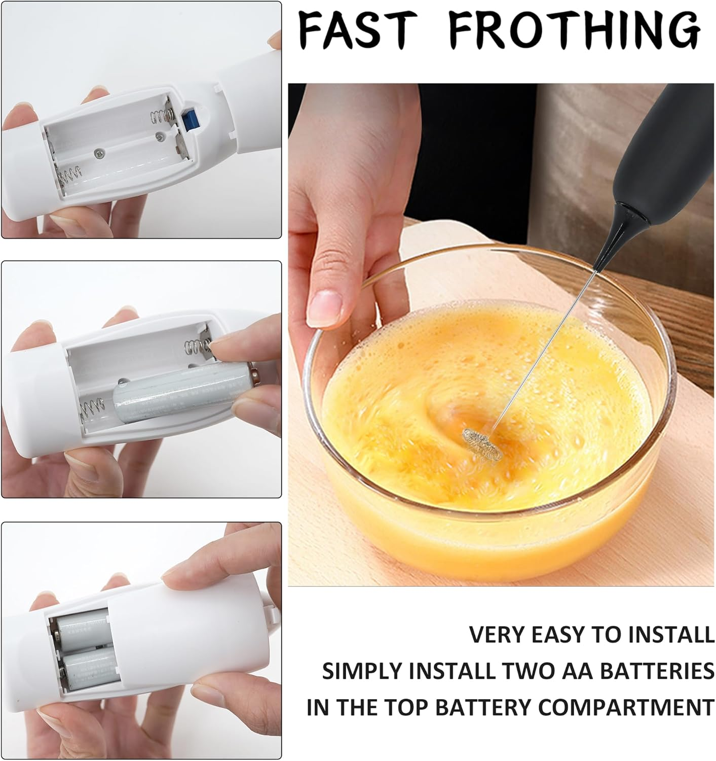 YBVABE Milk Frother Handheld - Portable Coffee Stirrer for Milk Froth, Matcha Whisk with High Powered Improved Motor, Mini Whisk Electric Chocolate Shaker, Drink Mixer for Cappuccino, Frother Maker - Pink image number 4