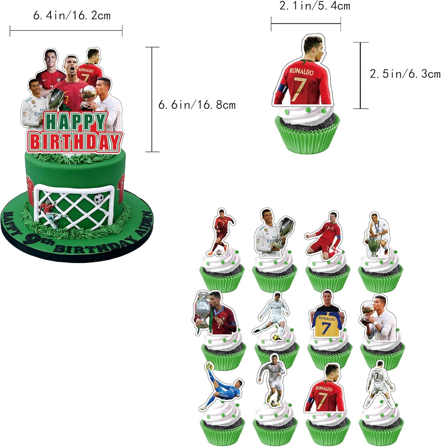 Soccer Balloons, Football Cupcakes, Football Banner, Football Centerpieces, Football Party Decorations Kit for Birthday Party Supplies, Soccer Theme Party Decorations image number 2