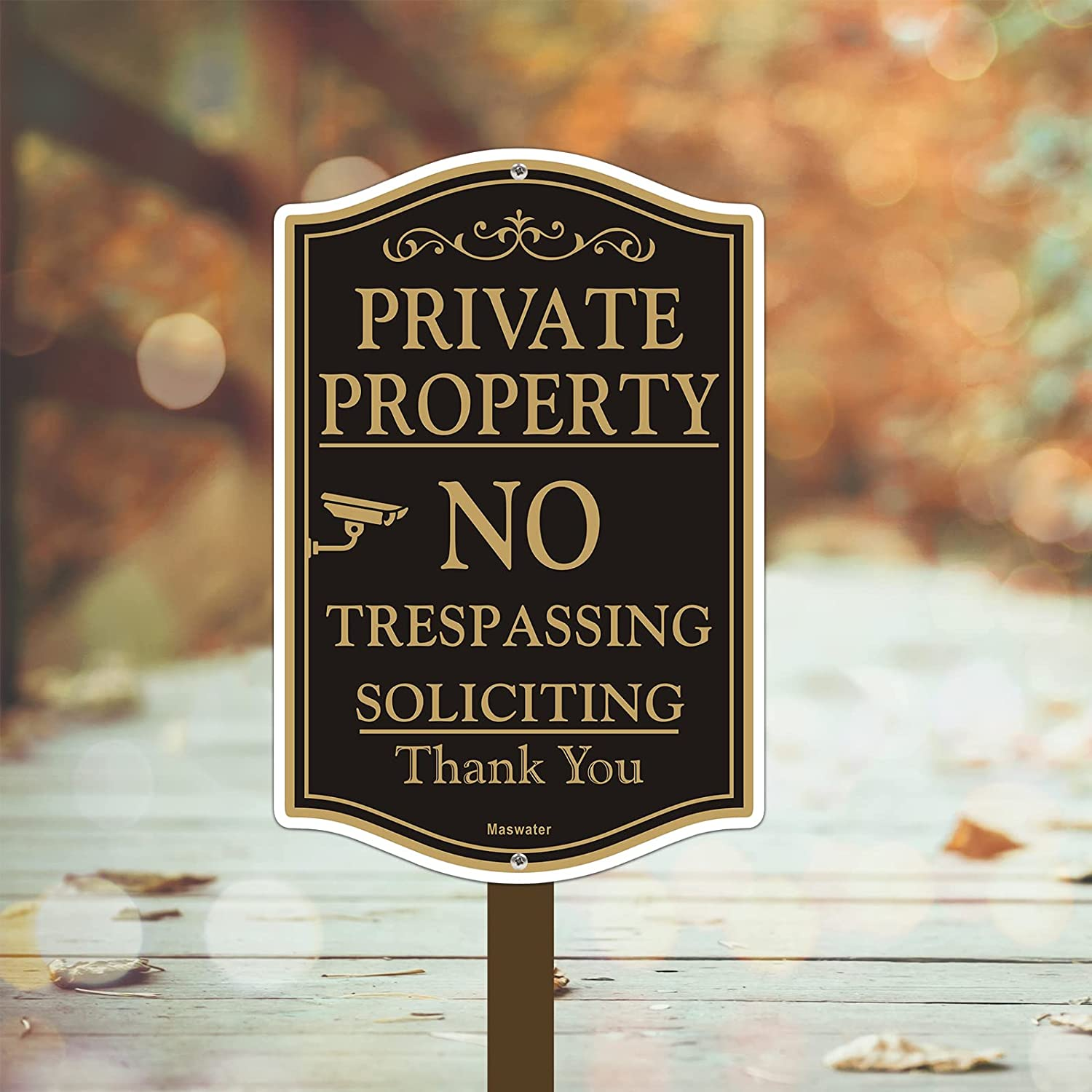 2 Pack Private Property Signs No Trespassing, 12" X 18 Be Suitable for Yard/Gate/Fence Signs No Parking, Reflective Rust Free Aluminum, Fade Resisant, UV Protected & Waterproo image number 4