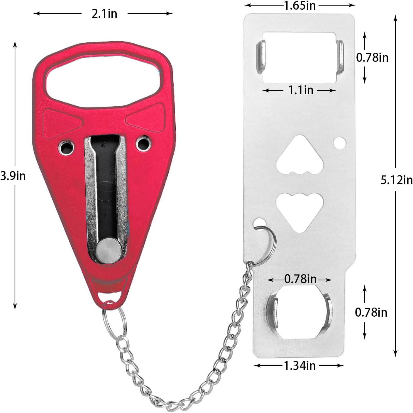 Portable Door Lock for Travel, Door Lock Self-Defense Security Device for Home, Apartment, Hotel, Living Motel, School Dorm, House image number 5