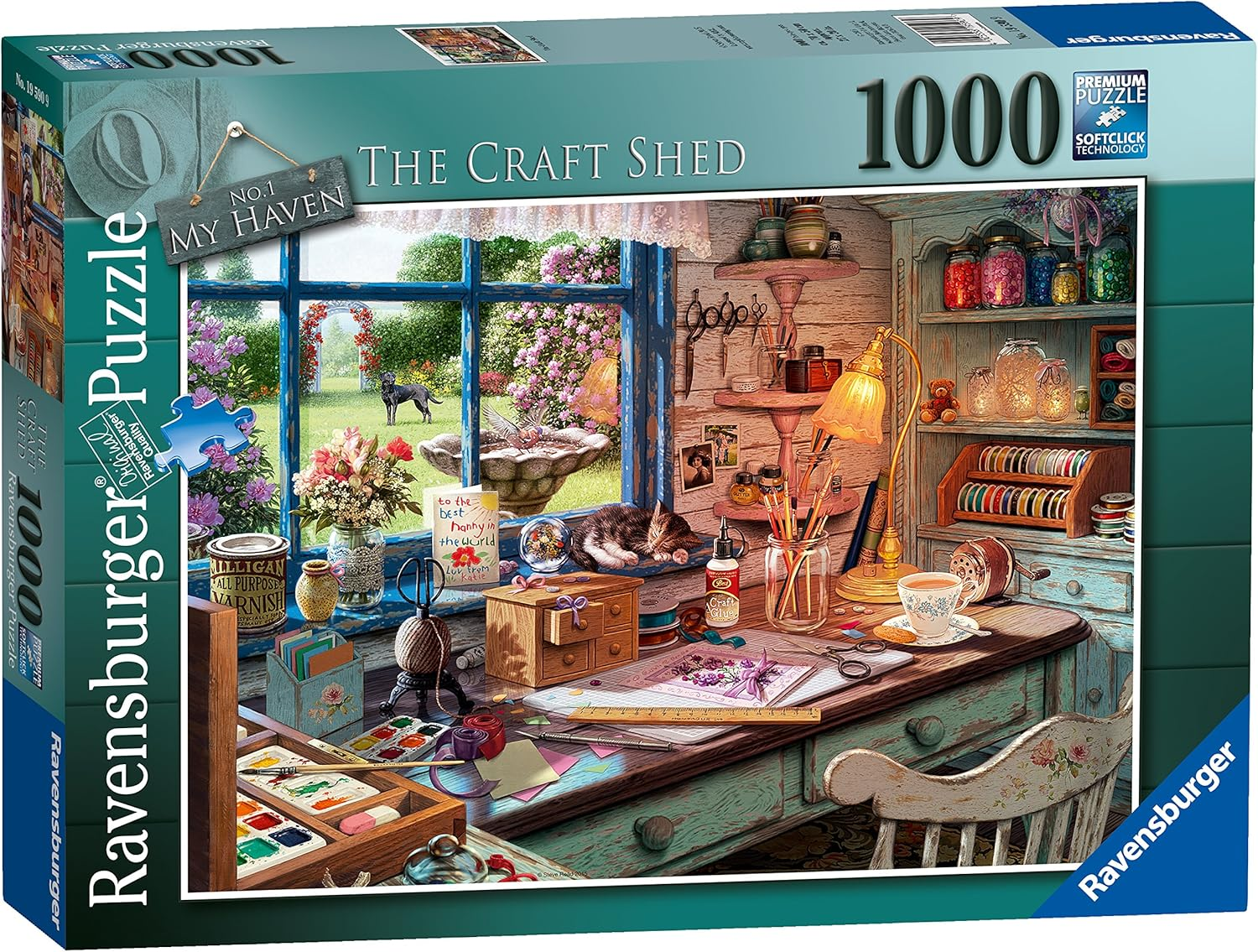 Ravensburger My Haven No.1 the Craft Shed 1000-Piece Jigsaw Puzzle for Adults, Cozy Artist Studio Scene image number 4