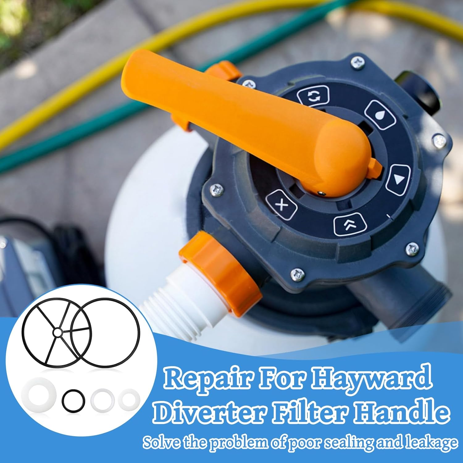 Replacement Sealing Ring Pool Pump, Bestway Flowclear Seal for Sand Filter System 6-Way Valve Rubber Pool Seal Flowclear Replacement Parts Compatible with Hayward Vario-Flo XL Valve Filter image number 3