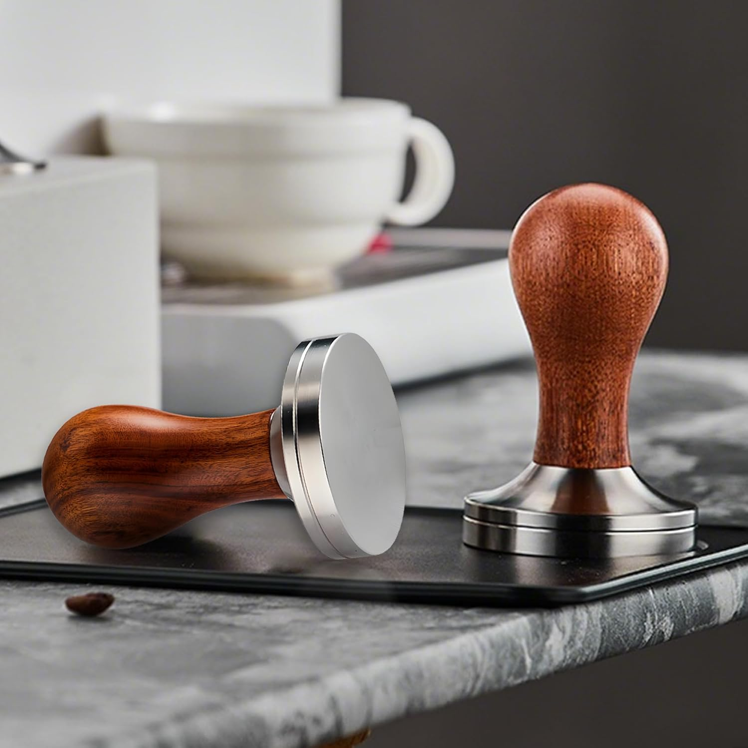 Espresso Coffee Tamper 53Mm Accessories - Compatible with Breville 54Mm Portafilter Baskets and Most 54Mm Espresso Machines Hand Tamper with Stainless Steel Base and Scented Rosewood Handle image number 3