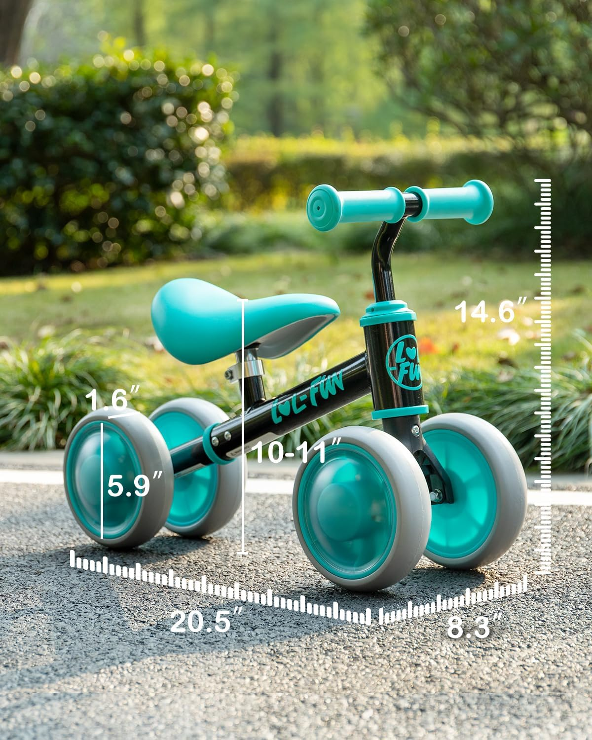 LOL-FUN Baby Balance Bike for 1 Year Old Boys Girls Toy Birthday Gift, Colorful Lighting Balance Bike for Toddlers 12 18 Months with 4 LED Wheels & Adjustable Seat image number 2