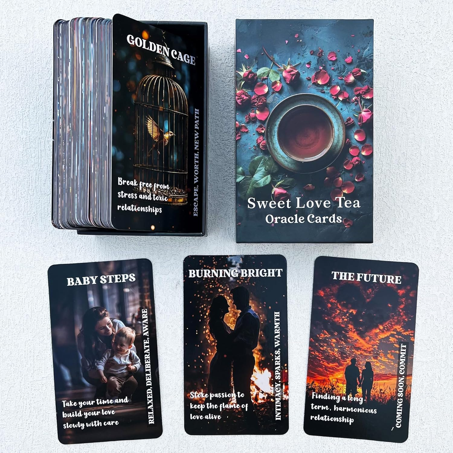 Sweet Love Tea Soulmates Oracle Deck - Romance Love Tarot Cards for Life Relationships, Beginners image number 3
