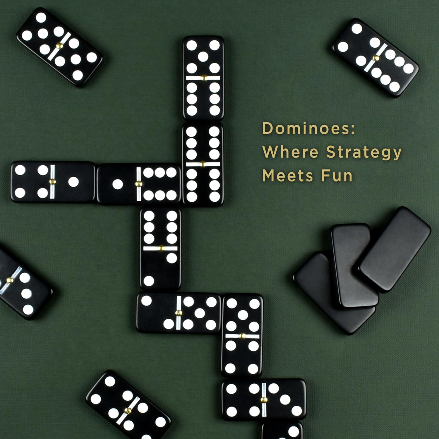 Dominos Set for Adults and Kids - Dominoes - Domino Classic Board Games, Christmas Games &ndash; Double Six Standard Dominos Set 28 Tiles with Black PU Leather Case - Juegos De Mesa image number 4