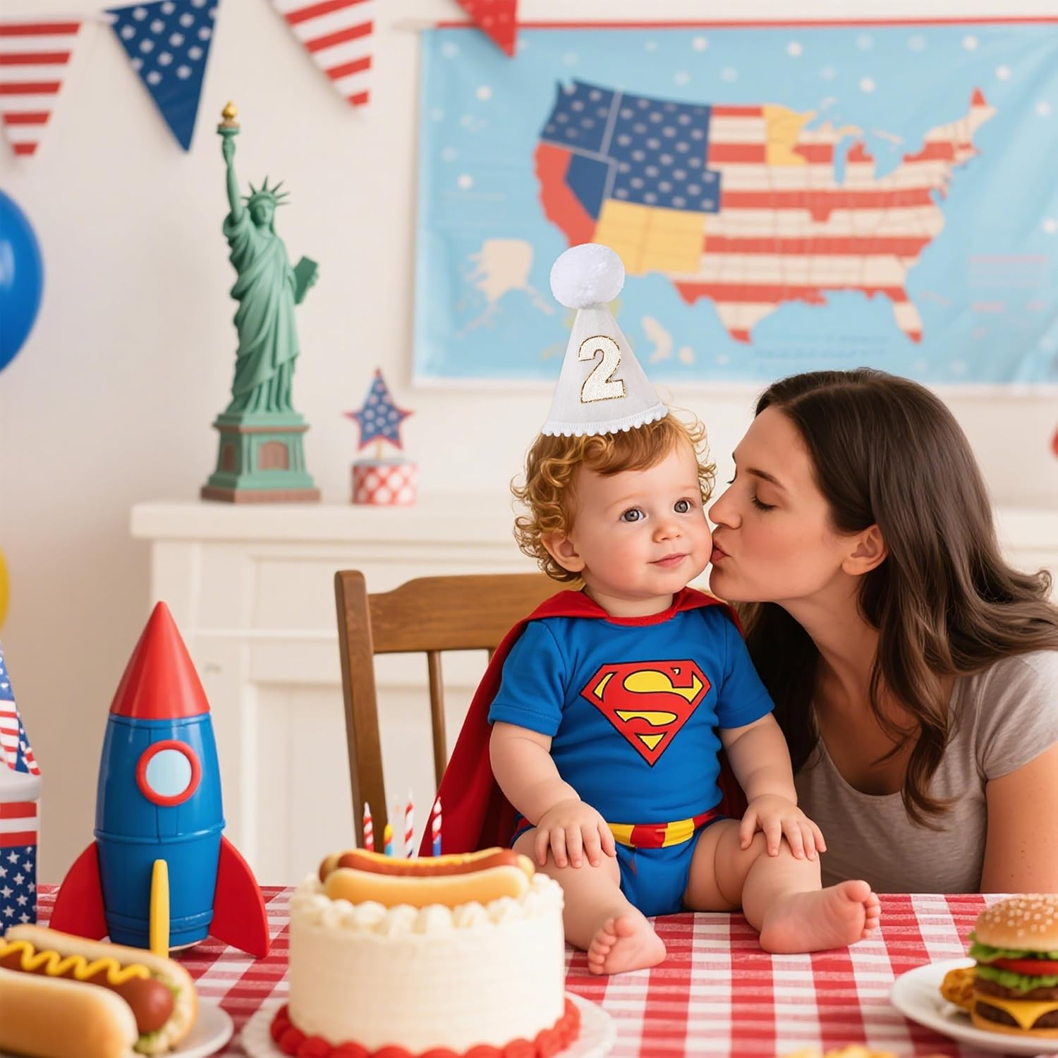 BOOMPA Boho 1St Birthday Celebration Hat - Boho 1St Birthday Conical Cap - Natural Boho First Birthday Decorations image number 3