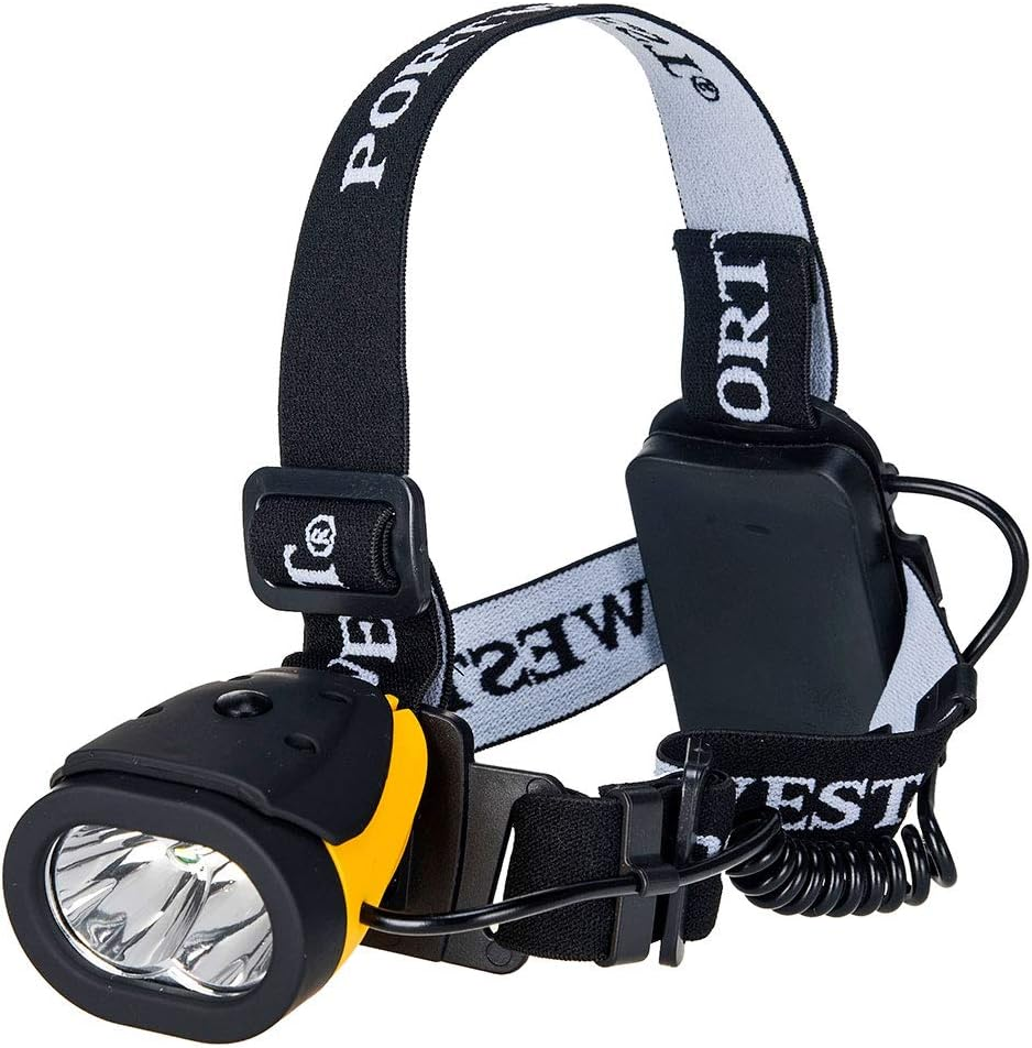 Portwest Mens Dual Power Head Light, Yellow/Black, One Size image number 2