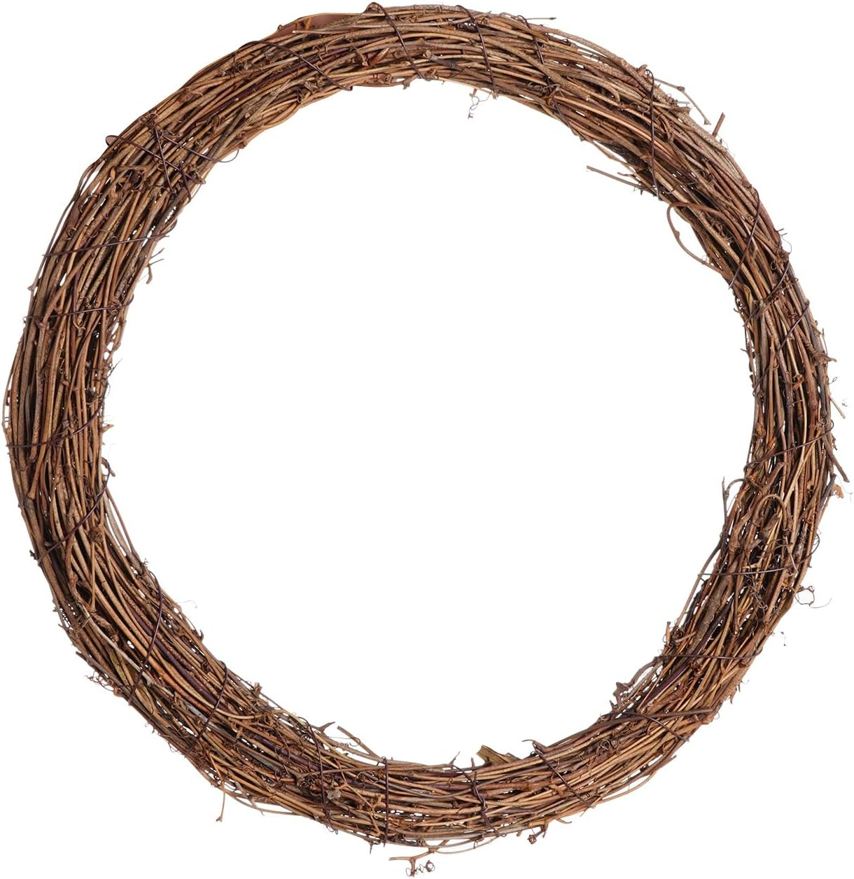 Grapevine Wreath Set, Marrywindix 1 Piece Natural Vine Branch Wreath Christmas DIY Rattan Wreath Garland for Christmas Holiday Craft Wedding Decor (14 In.) image number 3