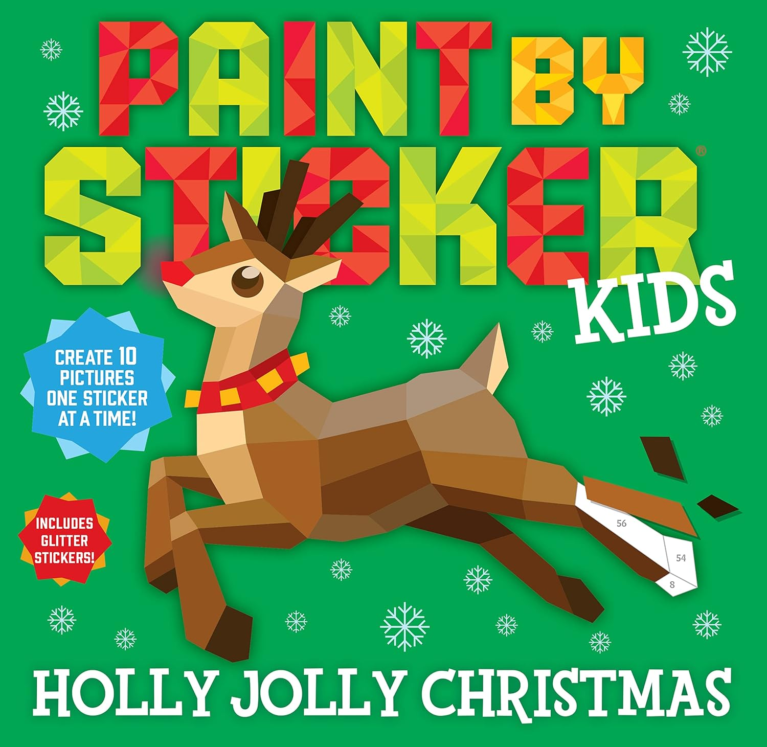 Paint by Sticker Kids: Holly Jolly Christmas: Create 10 Pictures One Sticker at a Time! Includes Glitter Stickers image number 4