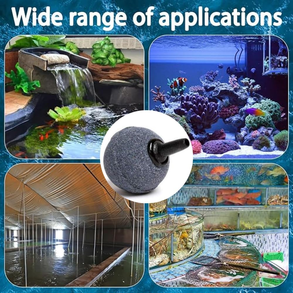 6Pack Small Bubble Stone 2 Inch Ball Shape Bubble Release Tool Oxygen Diffuser for Fish Tanks Buckets Hydroponics Pond Air Pump Accessories,For Aquarium Fish Tanks Ponds，Hydroponic Plants Etc. image number 4