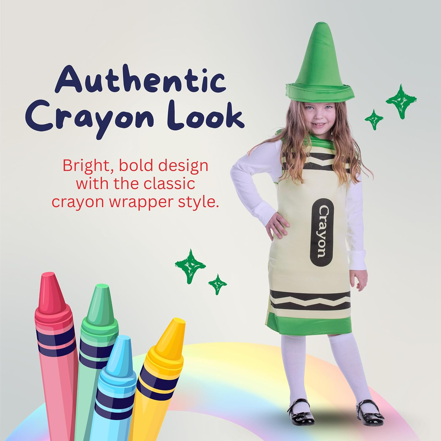 Dress up America Kids Green Crayon Costume image number 1