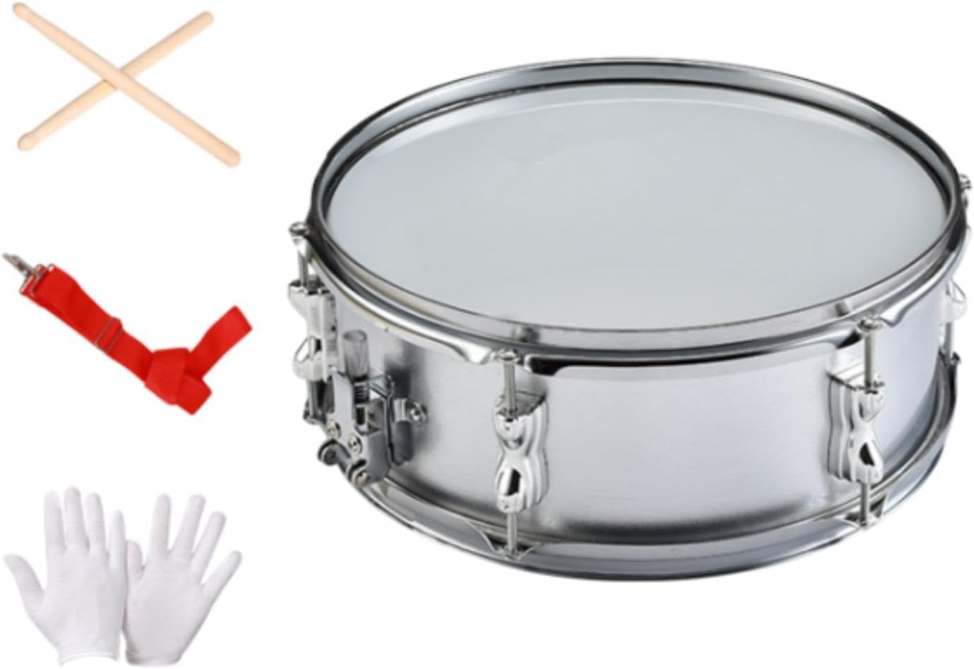 14 Inch Snare Drum Lightweight Music Drums for Beginners and Kids, Silver 14 Inch image number 1