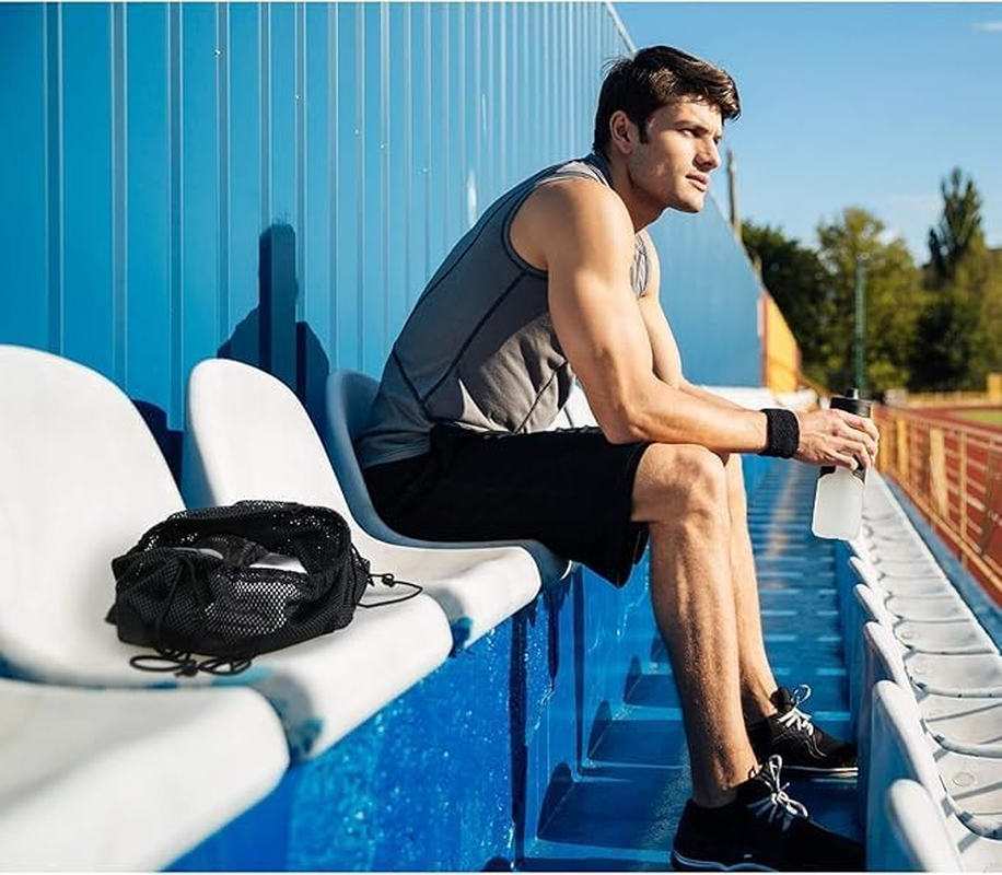 Large Mesh Beach Bag with Drawstring - Gym Backpack for Sports and Outdoor Activities image number 4