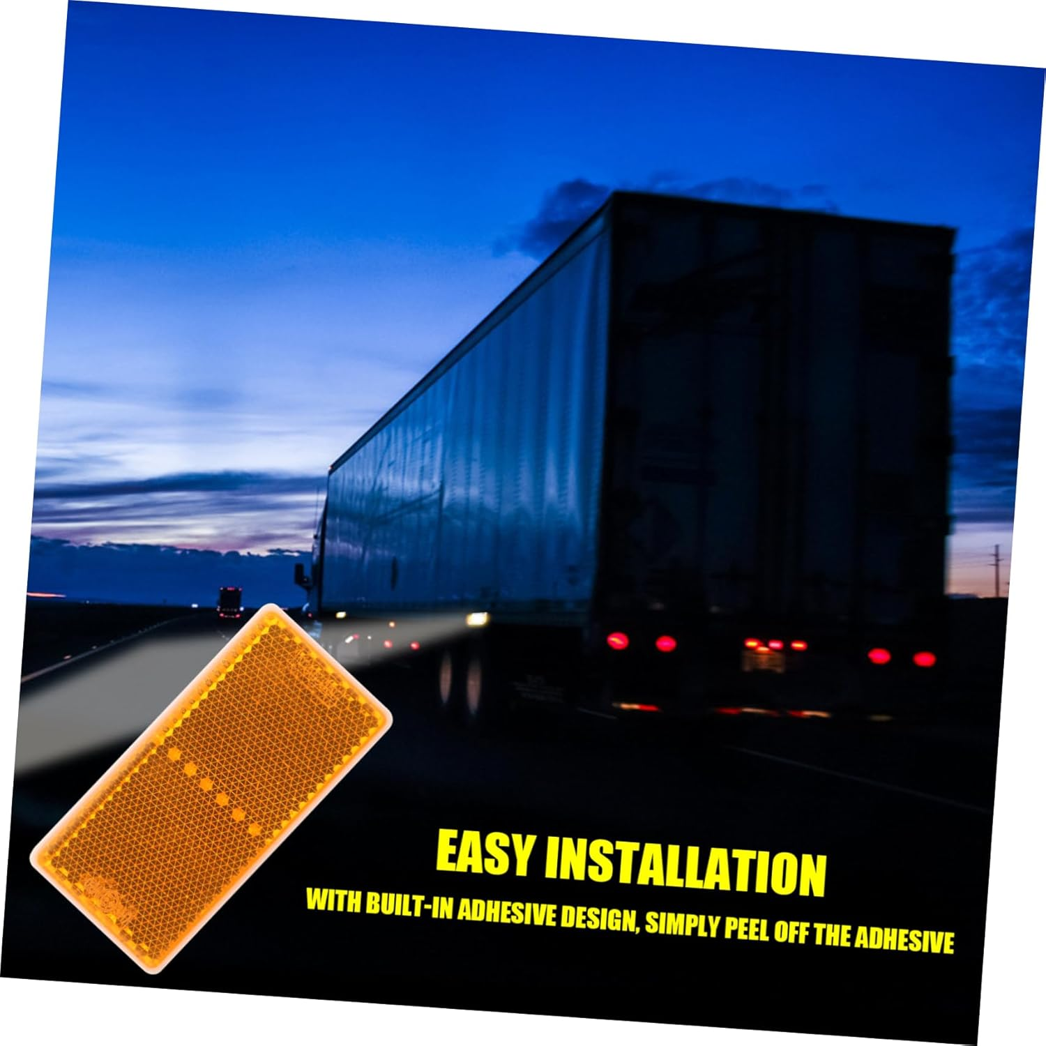 Vehicle Reflector Sticker Adhesive Yellow Trailer Reflectors Rectangular Reflective Tape for Trucks and Trailers Safety Exterior Automotive Accessories image number 3