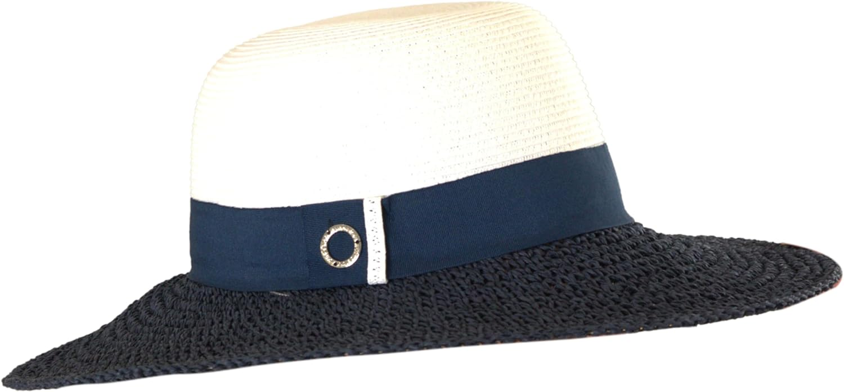 Monica Medium Brim Crochet Hat, Navy image number 1