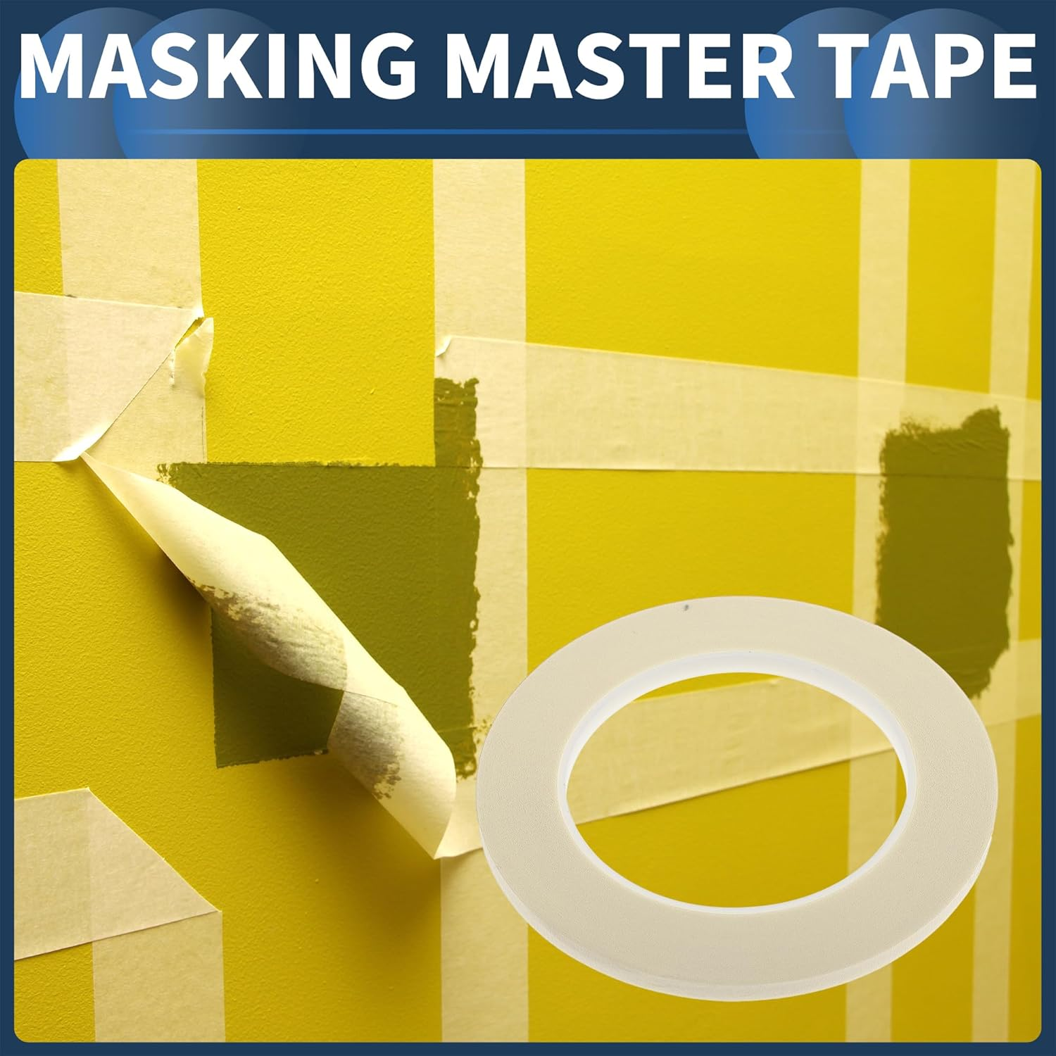 X AUTOHAUX Masking Tape, 0.2 Inches X 32.8 Yards DIY Car Auto Paint Painters Tape White, 1 Pc image number 5
