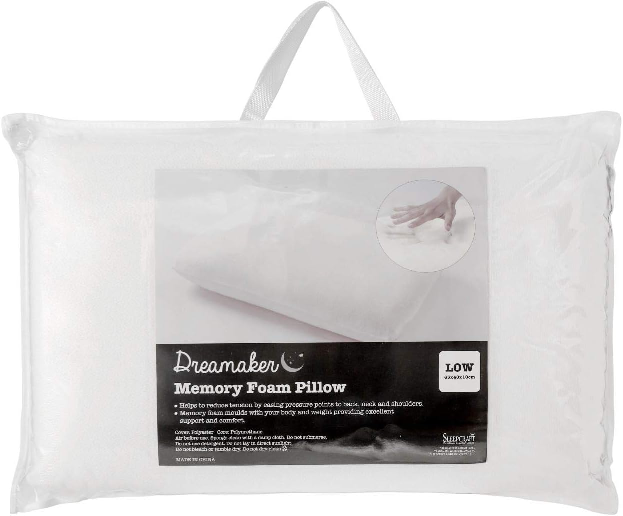Dreamaker Memory Foam Pillow Low Profile image number 1
