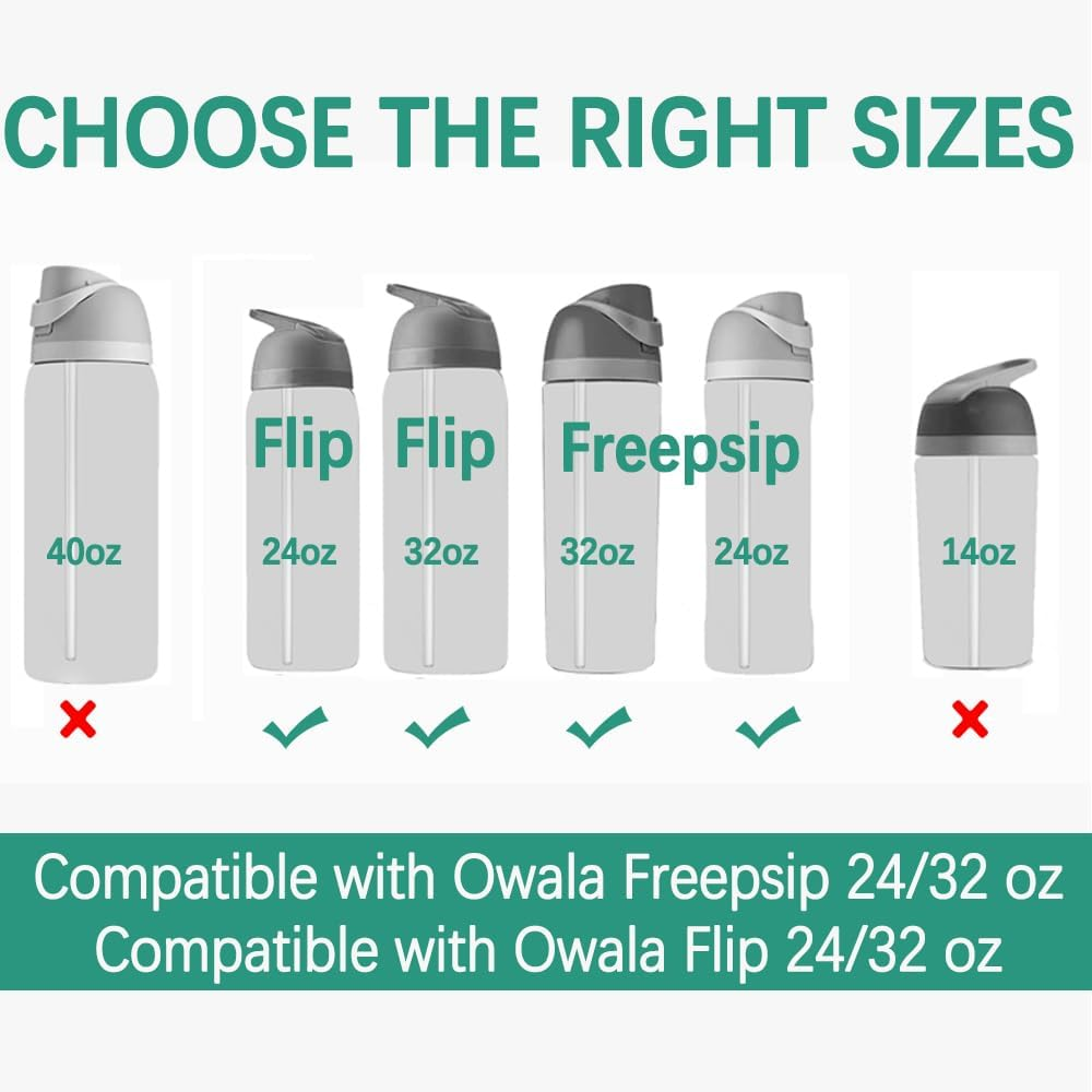 4PCS Replacement Straws for Owala Water Bottle 24 Oz 32 Oz Free Sip & Flip Owala Water Bottles, Replacement Plastic Straws Designed for Owala 24 Oz & 32 Oz Bottle image number 1