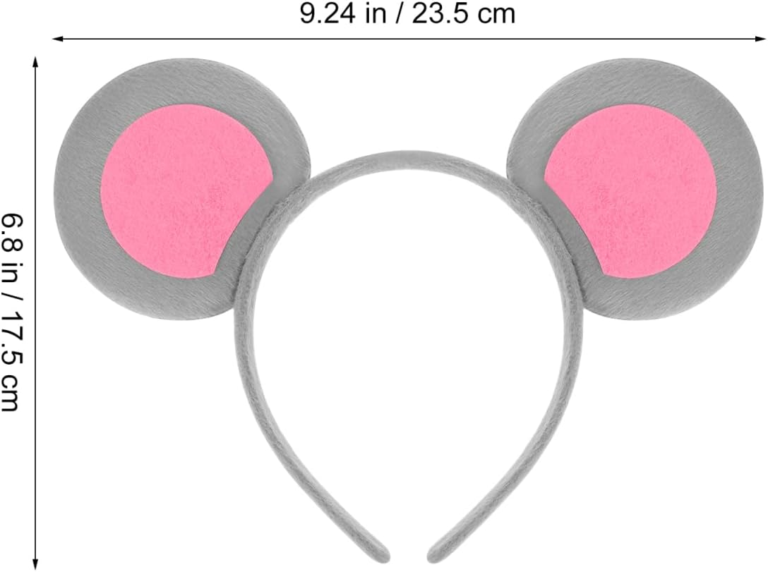 Healeved 2 Pcs Mouse Ears Headband,Animal Ear Headbands for Party,Mouse S Hairband for Girl,Skincare Headbands,Cute S Hairband for Dress Up, Costume