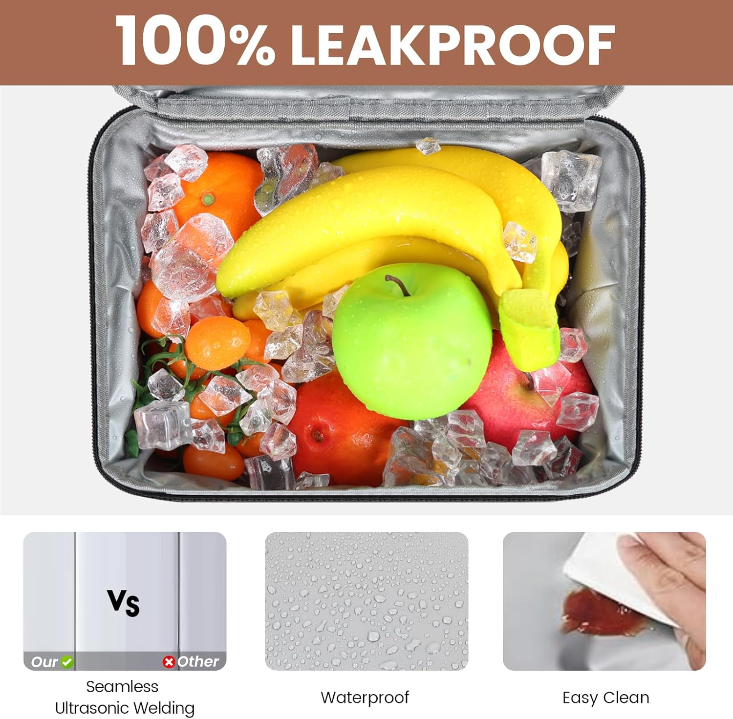 INSMEER 15L Lunch Bag for Women, Insulated Lunch Bag and Cooler with Leakproof & Dry Wet Separation, Dual-Layer Lunch Box for Work & Office, Travel, Camping, Hiking image number 5