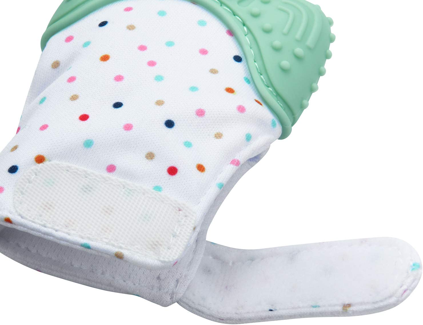 Pandaear 2 Pack Soothing Teething Mitten, Pain Relief, Protection Glove, Stimulating Teether, 0-12 Months (Blue) - Blue image number 3