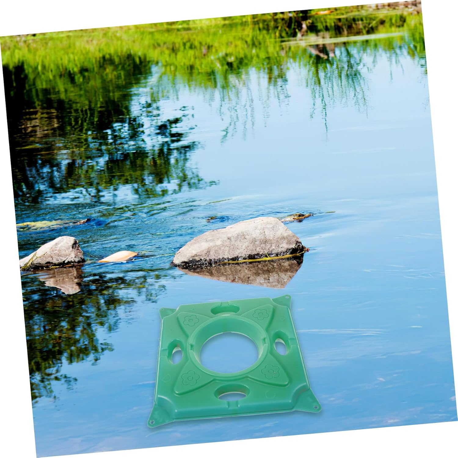 Aquatic Floating Island Pond Planter Hydroponics Floating Wetland Raft Square 33X33X5Cm for Garden Water Plants Ecosystem Landscaping image number 1