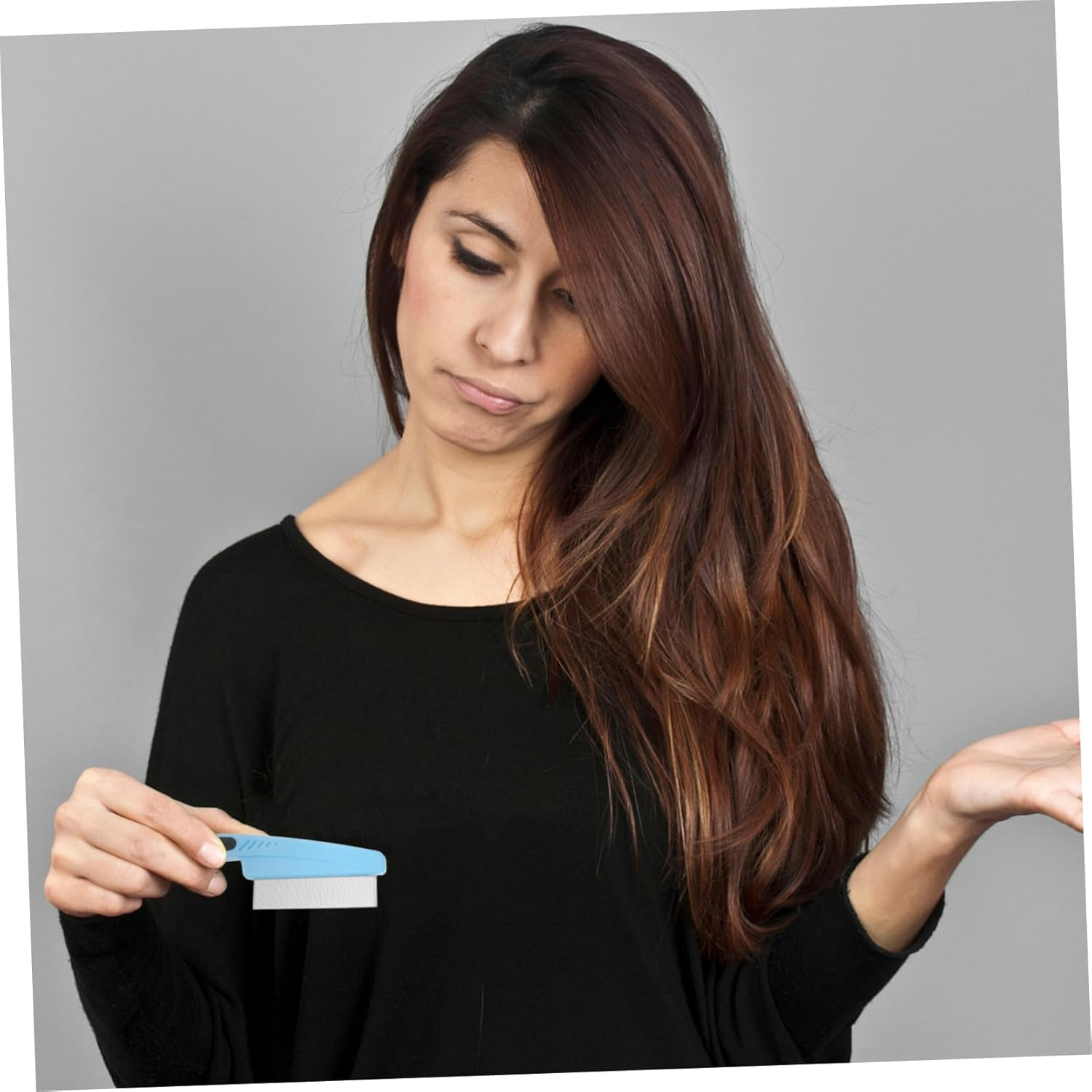 2Pcs Fine Dandruff Comb Stainless Steel Hair Picker for Pets Dandruff Versatile Grooming Tool for Curly Straight Hair image number 3