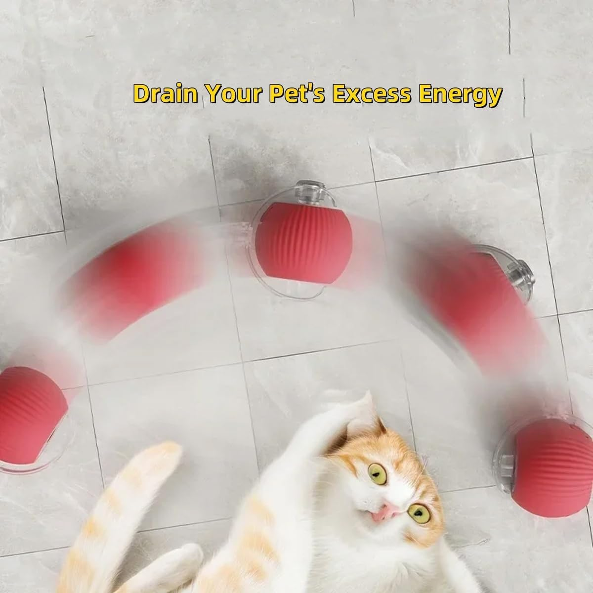 Interactive Rolling Dog Ball, XIULIUU Self Rolling Cat Ball Interactive Cat Toys, Moving Dog Toys, 360&deg; Smart Automatic Rolling Ball Toy Electric Dog Balls with Replacement Rope of Dogs & Cats (Grey) image number 4
