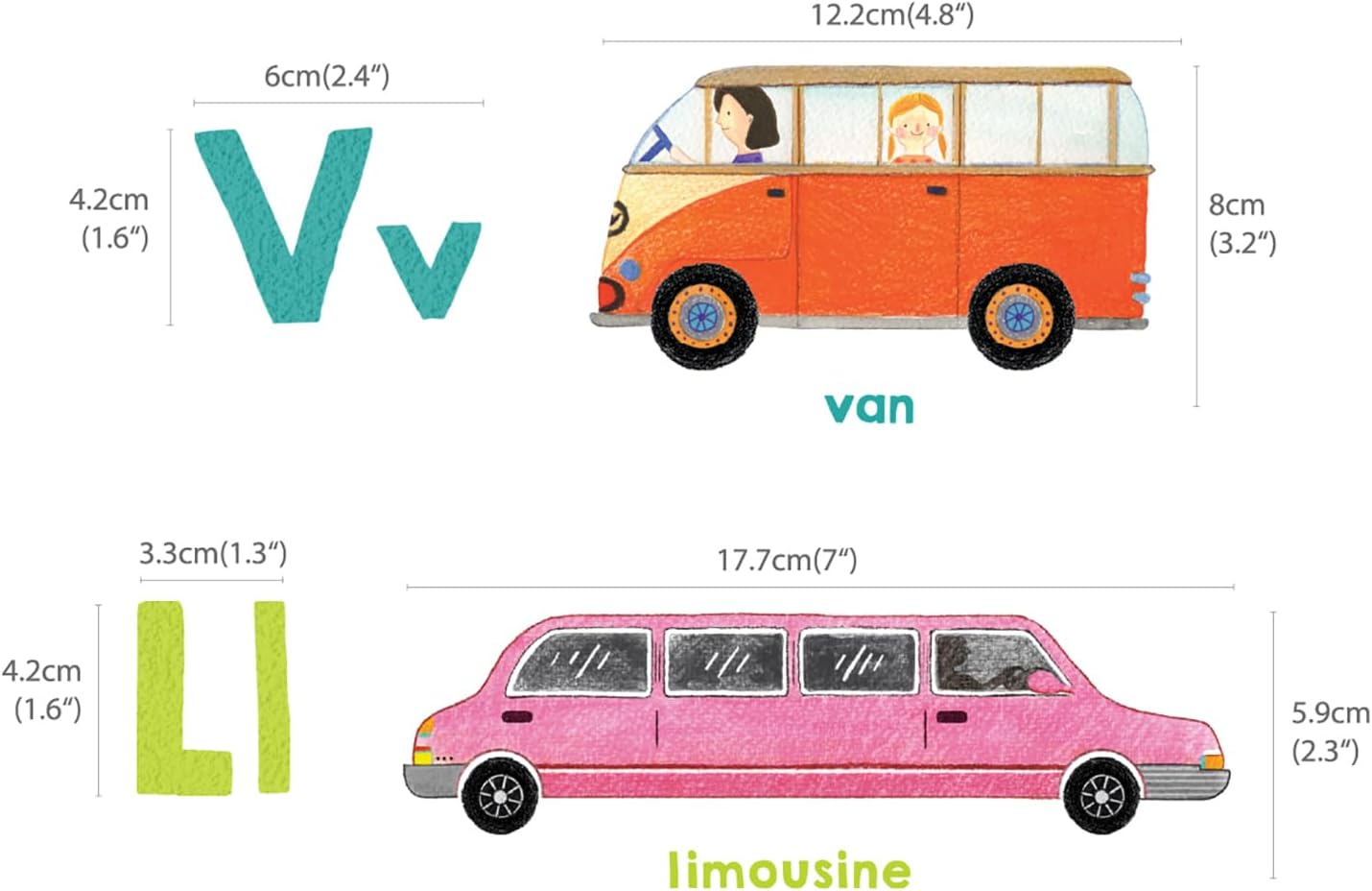 DECOWALL DS8-2005N Transport Alphabet Wall Stickers Wall Decals Peel and Stick Removable Wall Stickers for Kids Nursery Bedroom Living Room image number 5