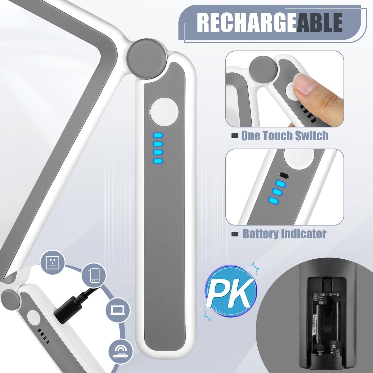 5X Handheld Magnifying Glass with Light for Reading, Book, Map, and Crafts image number 2